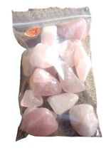 🔥 ROSE QUARTZ TUMBLED STONES 14PC LOT 383GR MINERAL CRYSTAL LAPIDARY DISPLAY  picture