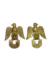 Vintage Pair 2 Brass Eagle Folding Book Ends Philadelphia Manufacturing Co. picture