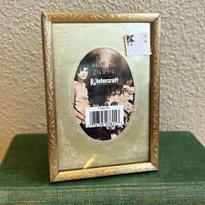 Vintage Photo Picture Frame 3.5” x 5” Brass Gold Intercraft Oval Mat picture