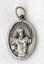ST DISMAS Catholic Patron Saint Medal charm oxidized nickel NEW picture