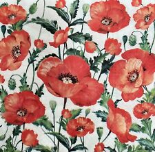 TWO Individual Paper Luncheons Decoupage Napkin 3-Ply FLANDER POPPY Flower Decor picture