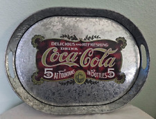 Coca-Cola Tin Metal Serving Tray w/ handle  16