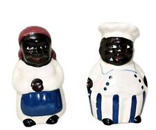 *Rare Vintage Salt and Pepper Shakers Ceramic Chef Hand Painted picture