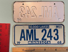 MINNESOTA  1968 1970 Post Honeycomb Cereal license plate   AML 243 picture