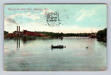 Appleton WI-Wisconsin, View On The Lower River, Antique, Vintage c1909 Postcard picture