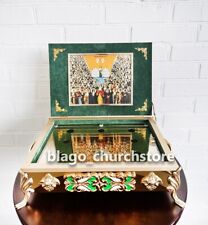 Orthodox Ark For Holy Relics Bulat Green Enamel Church Ark with Icon 15.74