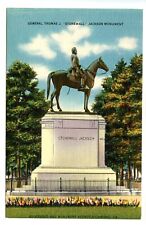 General Thomas J. Stonewall Jackson Monument Richmond VA Vintage Linen Postcard picture