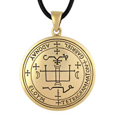 Bronze Talisman of Archangel Gabriel Amulet - Ceremonial Magic Angel Necklace  picture
