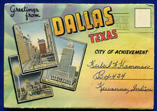Dallas Texas Big D linen postcard folder PF548 picture