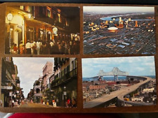 4 Photo Postcards of New Orleans, Pat O'Brien's, Royal St, Bridge and Downtown picture