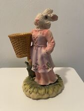 Vintage Chrisdon Bunny Rabbit with Basket Statue Figurine RARE picture