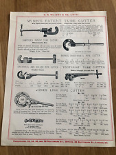 1917 w.h. willcox of london double sided print   winn's patent tube cutters picture
