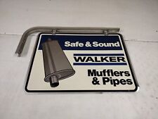 Vintage 24x18 Walker Mufflers & Pipes Double Sided Sign & L Bracket Stout Ind picture