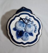 Vintage - Porcelain - Hand Painted - Floral Fruit Wall Molds - Hanging Bowl picture