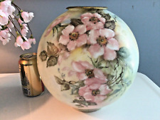 Antique Vintage GWTW Globe Ball Lamp Shade, Pink, Blue, Green DOGWOOD Blossoms picture