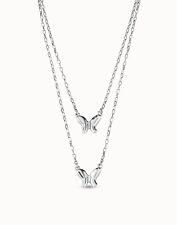 UNO DE 50 DOUBLEFLY SILVER NECKLACE COL1861MTL000U.NEW IN POUCH picture