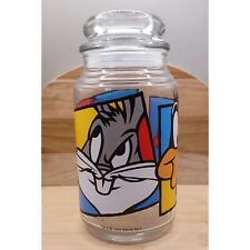 Vintage Warner Bros Looney Tunes Daffy Taz Bugs Glass Jar With Lid 1994 picture