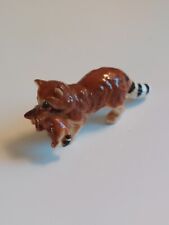 Vintage Ceramic Racoon carrying Baby Brown Black Appx 2