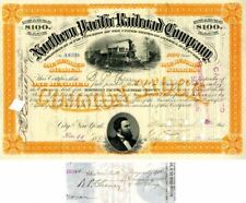 Northern Pacific Railroad Co. issued to B.P. Cheney and signed by his son - Auto picture