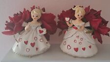 VTG MINT And Near MINT Set Of Napcoware Valentine Girl Planters #C6636 picture
