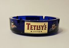 Vintage Advertising Tetley's Bitter Cobalt Blue Ashtray picture