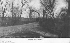 Wellman Iowa~Maple Mill Through Truss Bridge~Fir Avenue~English River~1911 PC picture