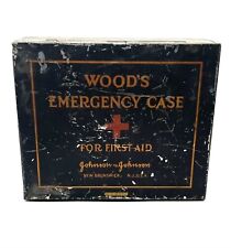 Vintage Johnson & Johnson Wood's Emergency Case Tin Box First Aid Empty tin picture