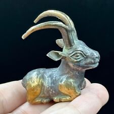 Genuine Ancient Near Eastern Sasanian Silver Gold Gilded Ibex Figure - 4th Centh picture