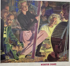 VINTAGE 1945 Print Ad Webster Cigars Merry Song Of Peace Masonite 10x13” picture