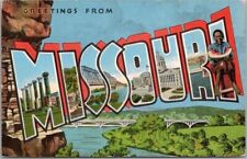 Vintage 1940s MISSOURI Large Letter Postcard Multi-View / KROPP Linen - Unused picture