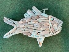 Large Vintage Driftwood Fish Sculpture Driftwood Nautical 21”  picture