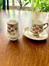 Lefton China Magnolia Tea Cup & Saucer and matched Salt Shaker picture