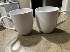 2~Crate and Barrel White Porcelain Large ~16 Oz. Cocoa/Coffee/Tea Mugs picture