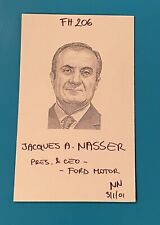 FORD CEO Jacques Nasser 2001 Wall Street Journal Hand Drawn Art picture