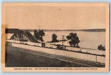 c1920's Cedar Lake Indiana South From Conference Grounds Railway Posted Postcard picture