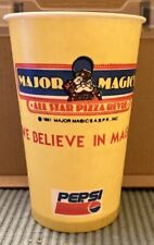 1981 Major Magic's All Star Pizza Revue Vintage Restaurant Yellow Pepsi Cup RARE picture