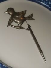 Vintage retractable mechanical sterling silver cross pencil and broach  picture