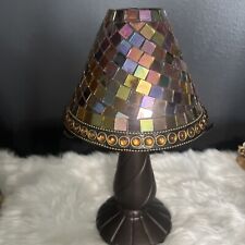 PARTYLITE Global Fusion Tealight Candle Lamp Mosaic Glass 11