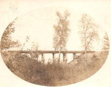 Railroad Bridge Chippewa Falls Wisconsin Painted Creek RPPC Real Photo Postcard picture