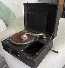 Antique Silvertone Deluxe Portable Hand Crank Wind Record Player Not Working picture