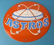 Vintage Houston Astros Sign - MLB Baseball Stadium Porcelain Gas Pump Sign picture