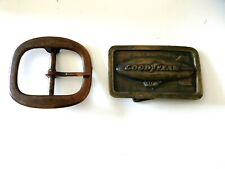 Lot of 2 VINTAGE BELT BUCKLE- 1970’s THE GOODYEAR (BLIMP) TIRE & RUBBER CO. picture