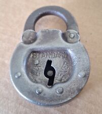 Vintage Antique STANDARD SIX LEVER padlock lock~NO KEY picture