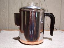 Vintage Revere Ware 1801 Copper Bottom Coffee Pot Percolator 4 Cup Stove Top picture