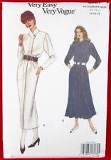NOS Very Easy Very Vogue Pattern 8751, 2 Lower Calf Dresses, 14-16-18, Uncut picture