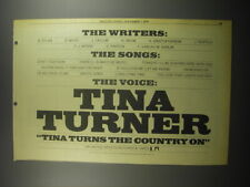 1974 Tina Turner Tina Turns the Country On Album Advertisement picture