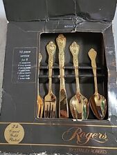 Vintage Rogers By Stanley Roberts 24k Gold Plated Royalty 50 Piece Service For 8 picture