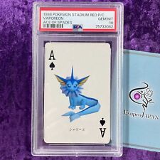 PSA 10 1998 Vaporeon Pokemon Stadium Red Version Playing Cards Ace of Spades GEM picture