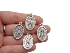  Lot of 4 Two Sided Saint Patrick and Saint Bridget Pendant Medals for Crafts picture