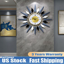 23.6 Inch Large Starburst Metal Wall Clock Wall Art Decor Clock Modern Europe US picture